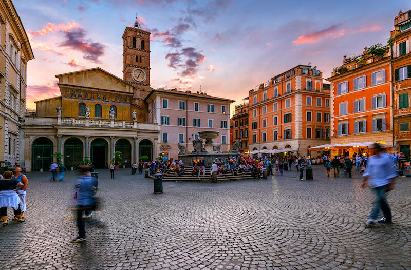 piazza santa maria trastevere roma rome